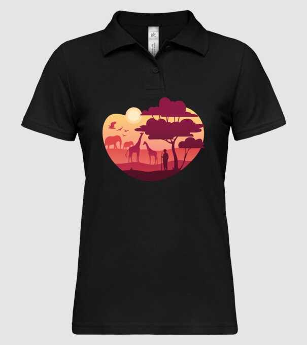Peisaj african model negru pe tricou