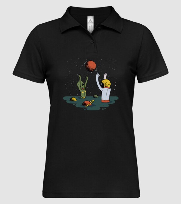 Alien și astronaut joc model negru pe tricou