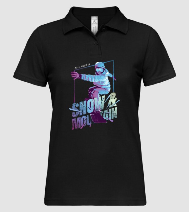 All I need is Snowboard model negru pe tricou
