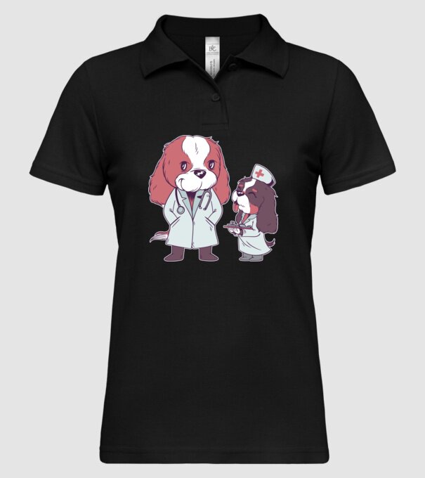 Veterinar câini model negru pe tricou