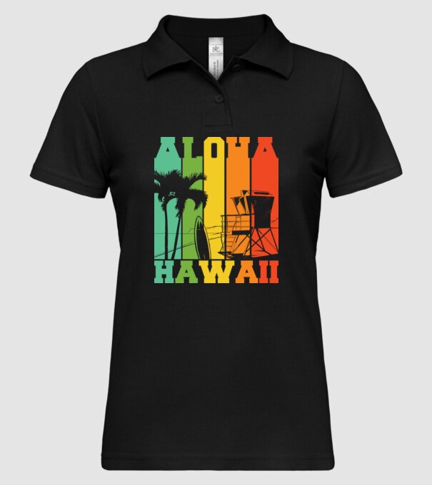 Aloha Hawaii model negru pe tricou