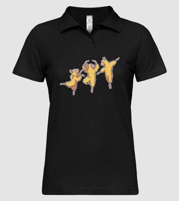 Alpaca Dansatoare model negru pe tricou