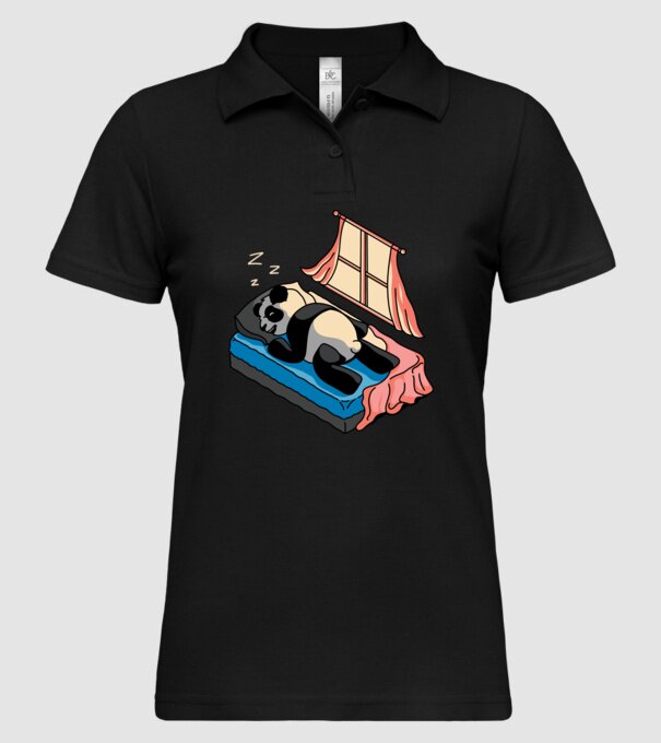 Panda dormind model negru pe tricou