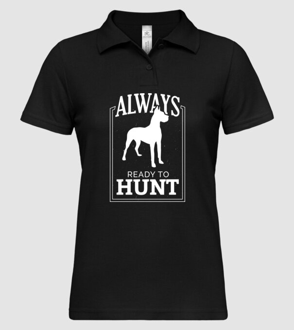 Always ready to hunt Câine de vânătoare model negru pe tricou