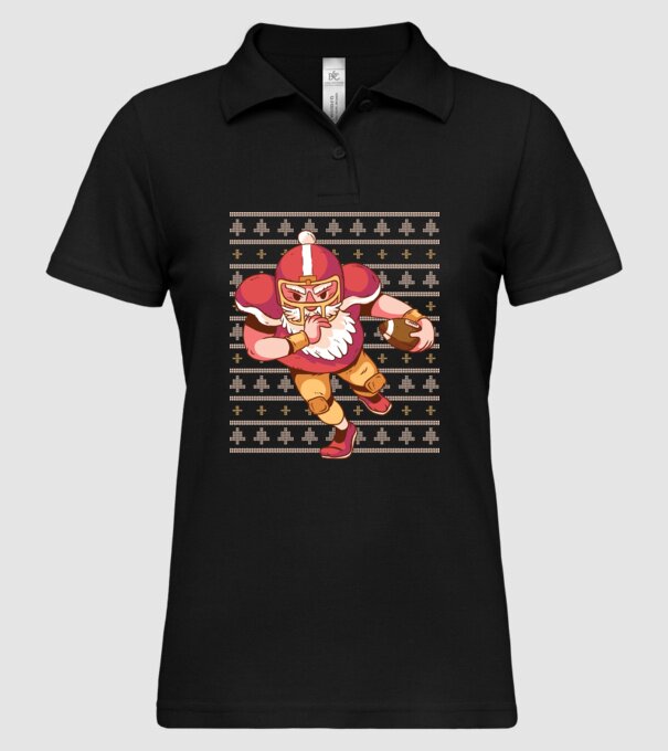 Fotbal american Moș Crăciun Touchdown Touchdown tricou Pulover urât cu model model negru pe tricou