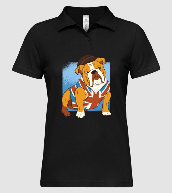 Bulldog englezesc model negru pe tricou