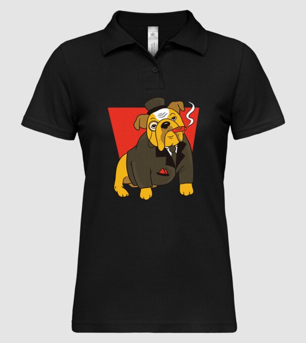 Bulldog englezesc cu trabuc model negru pe tricou