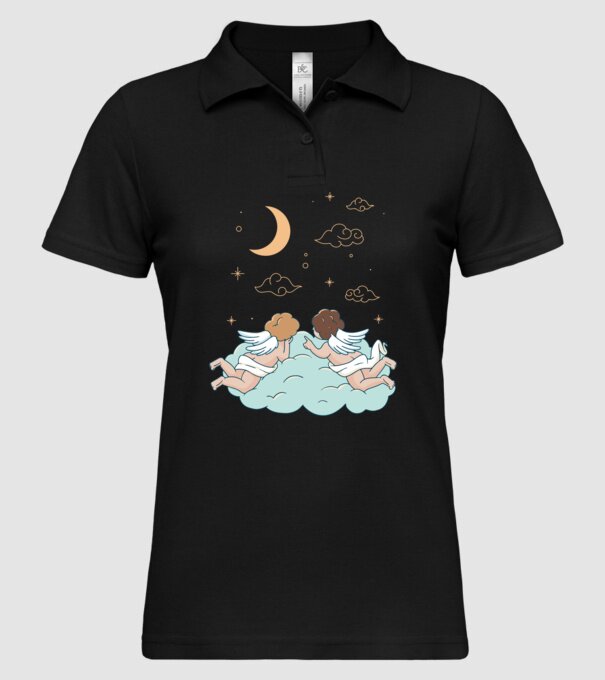 Îngeri model negru pe tricou