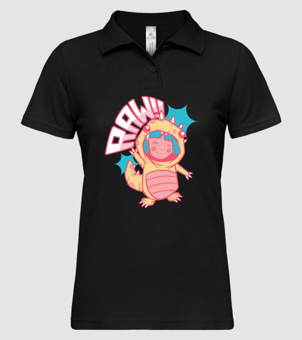 Anime dinozaur model negru pe tricou