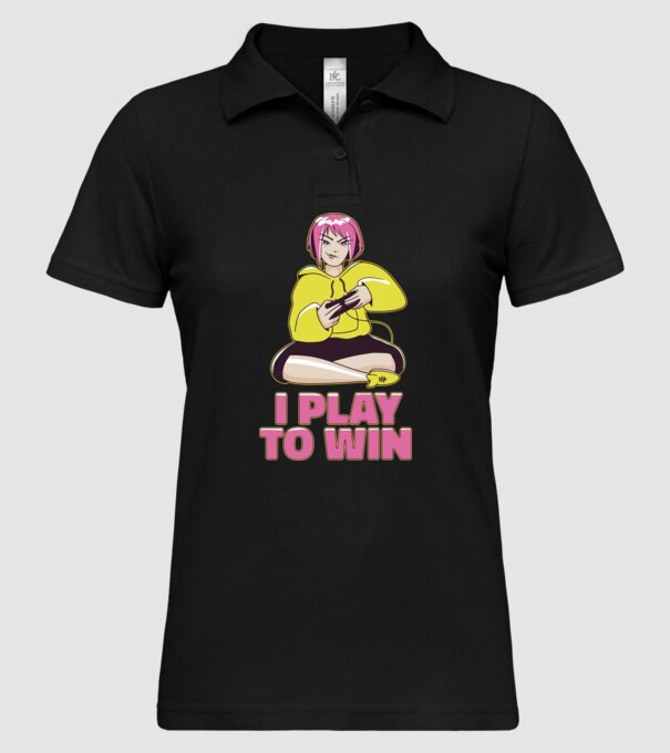 Anime fată Gamer model negru pe tricou