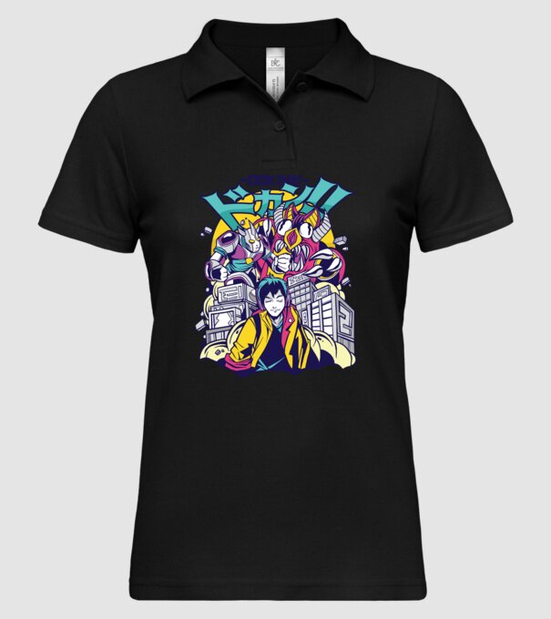 Anime Godzilla model negru pe tricou