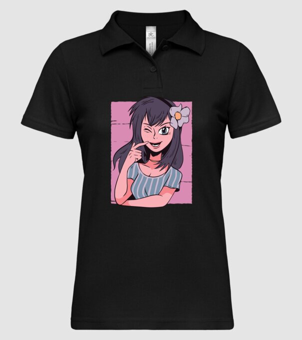 Fată Anime model negru pe tricou