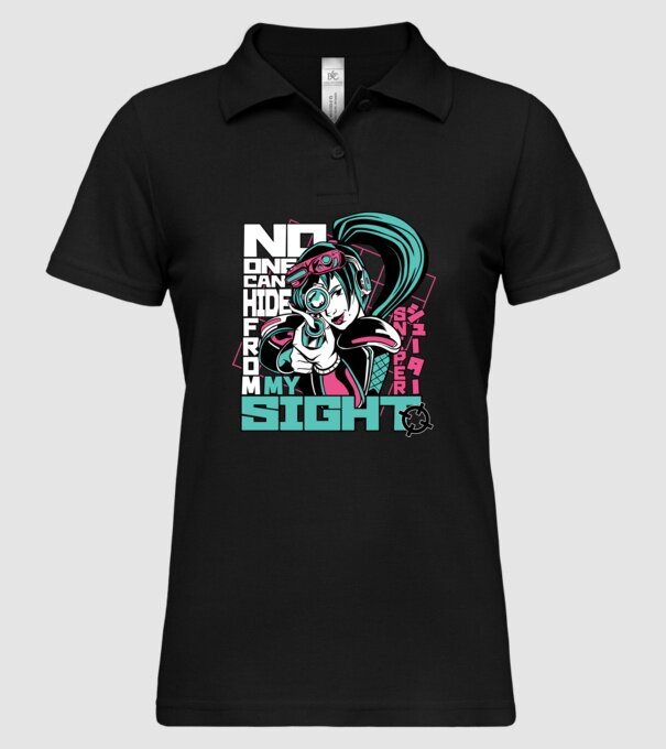Anime Fată Lunetistă model negru pe tricou