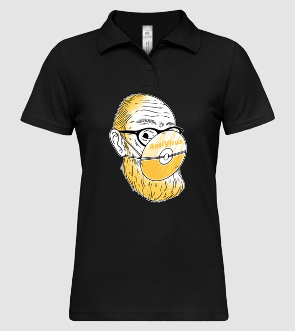 Antivirus model negru pe tricou