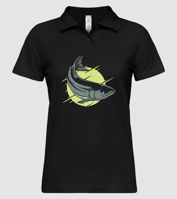 Atlantic Salmon - Somon de Marea Baltică model negru pe tricou