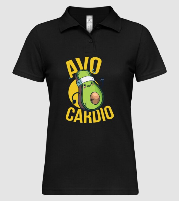 Avo Cardio Antrenament Avocado model negru pe tricou