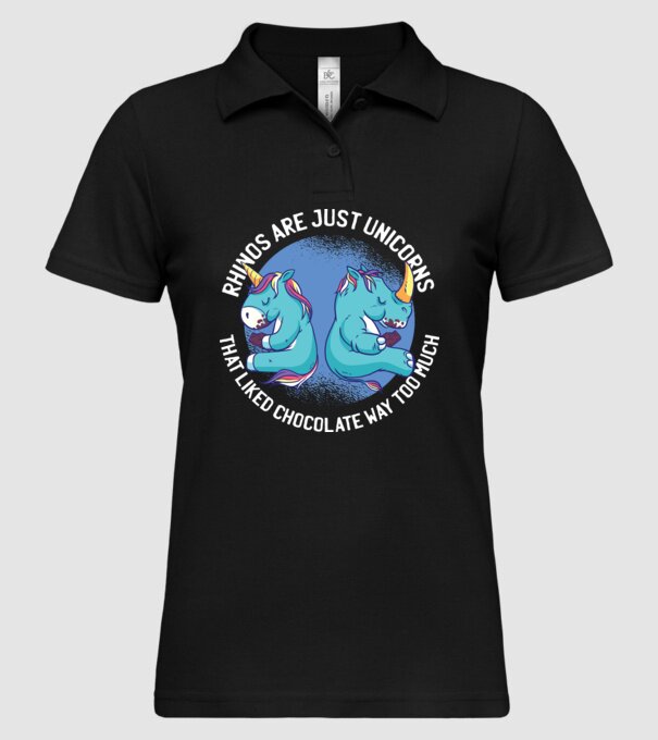 Rinocerul este, de asemenea, un unicorn model negru pe tricou