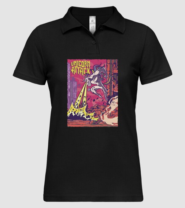 Atacul Unicornului model negru pe tricou