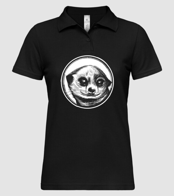 Pui de suricata model negru pe tricou