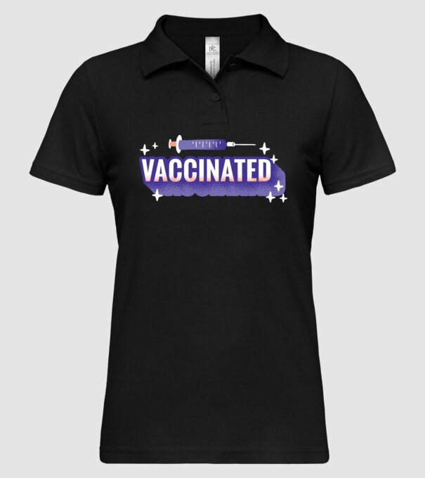 Vaccinat model negru pe tricou