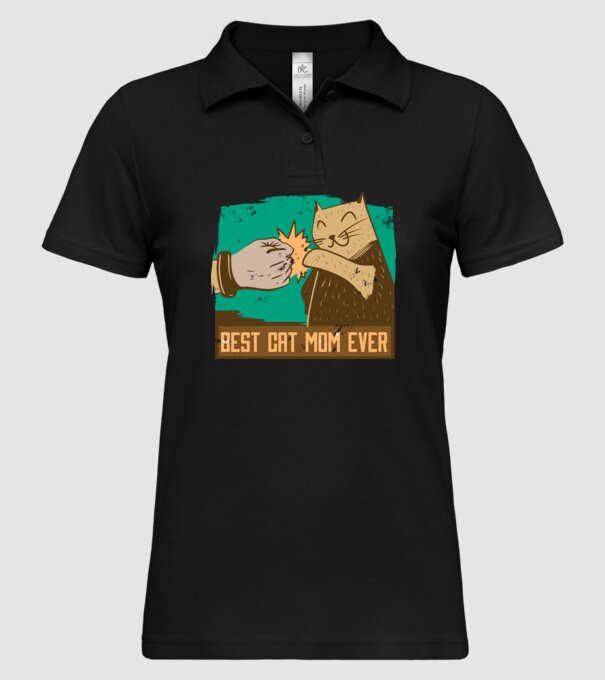 Best Cat Mom Ever - Cea mai bună mamă cu pisici model negru pe tricou