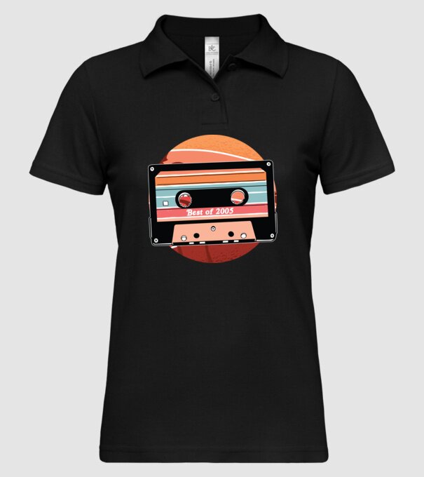 Best of 2005 retro Tape Birthday model negru pe tricou