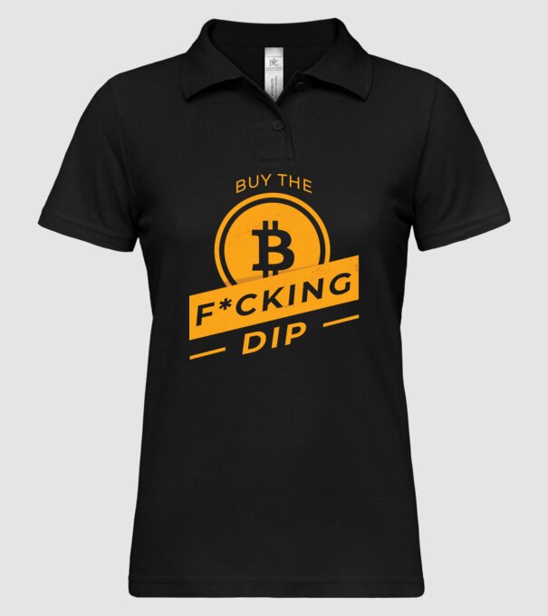 Bitcoin - Buy the fucking dip model negru pe tricou