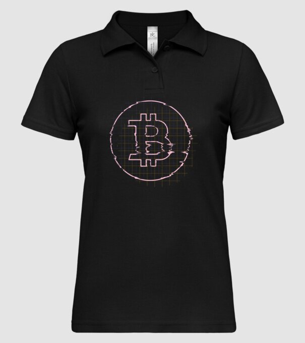 Bitcoin Glitch model negru pe tricou