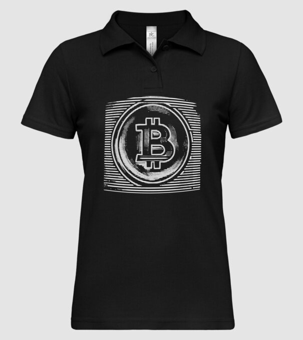 Bitcoin logo model negru pe tricou