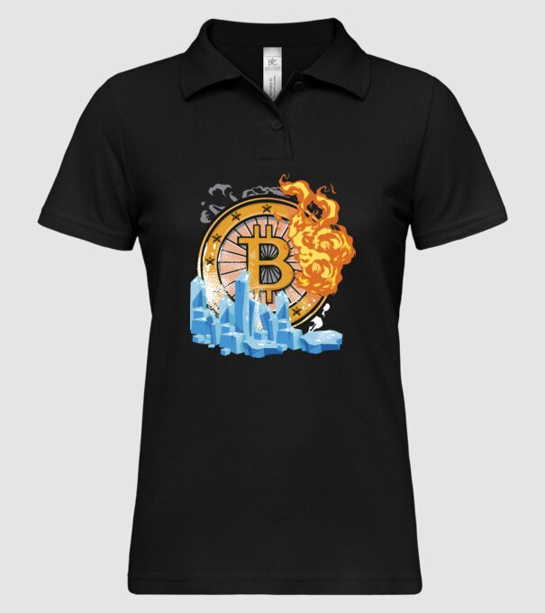 Logo Bitcoin model negru pe tricou