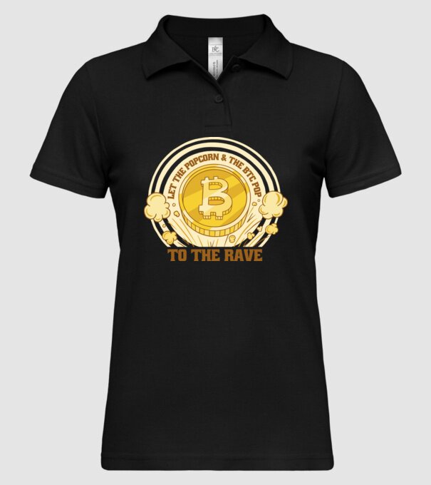 Bitcoin to the Rave model negru pe tricou