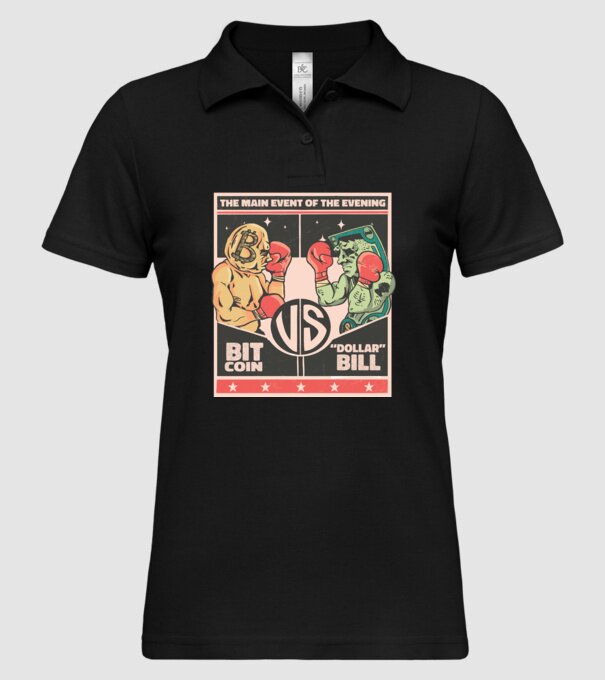 Bitcoin Vs Dolarul SUA model negru pe tricou