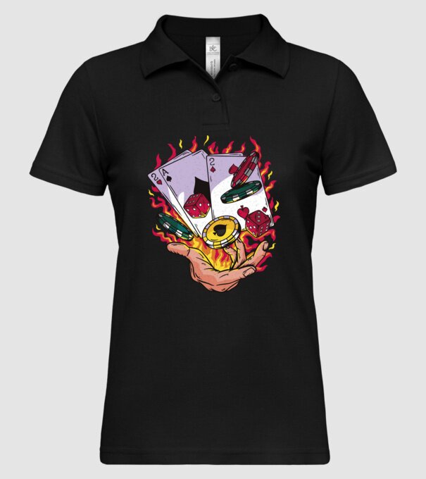 Black Jack Casino model negru pe tricou