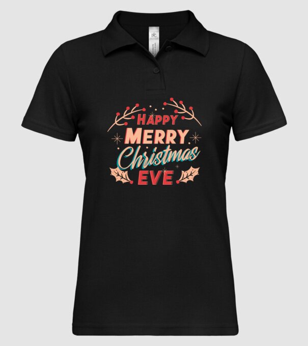 Crăciun Fericit model negru pe tricou