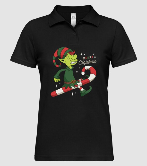 Crăciun Fericit Elf model negru pe tricou