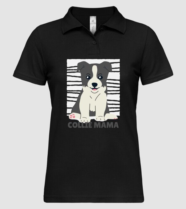 Border Collie Mamă model negru pe tricou