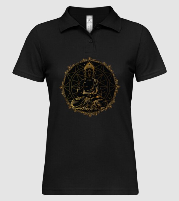 Buddha Mandala model negru pe tricou