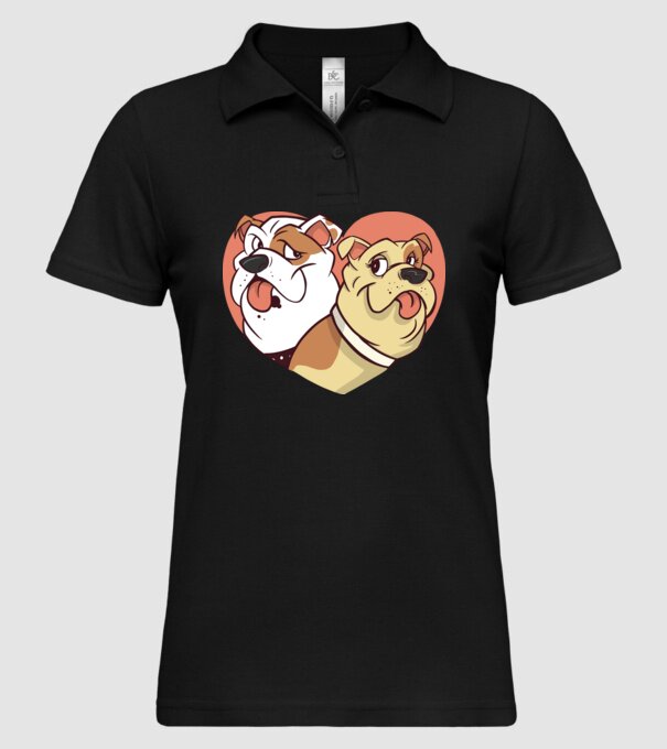 Dragoste Bulldog model negru pe tricou