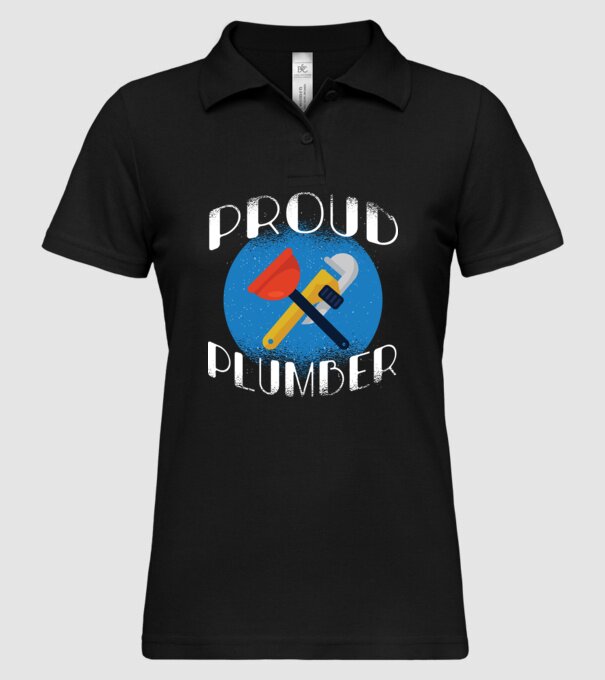 Instalator mândru model negru pe tricou