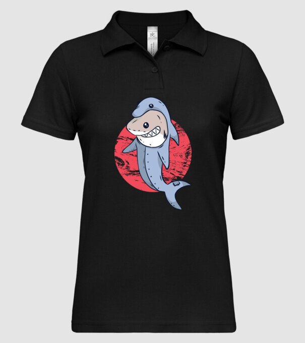 Rechin în costum de delfin model negru pe tricou