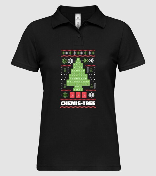 Chemis-tree pom de Crăciun model negru pe tricou