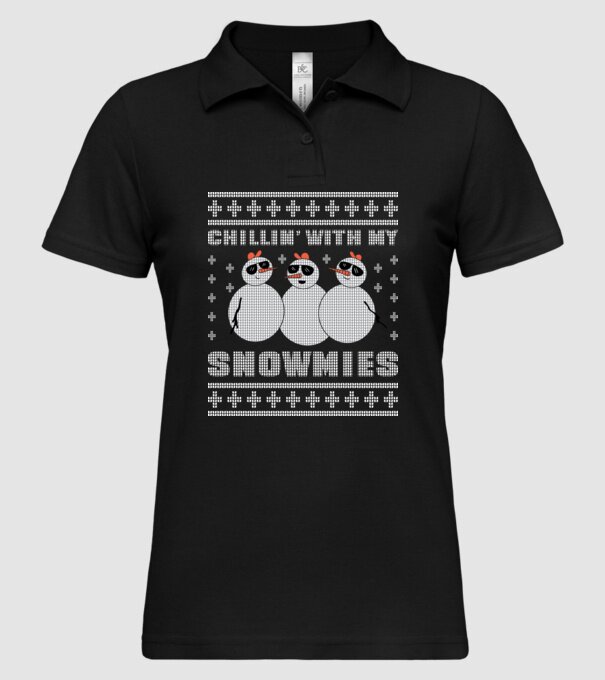 Chillin with my Snowmies tricou pulovăr urât model negru pe tricou