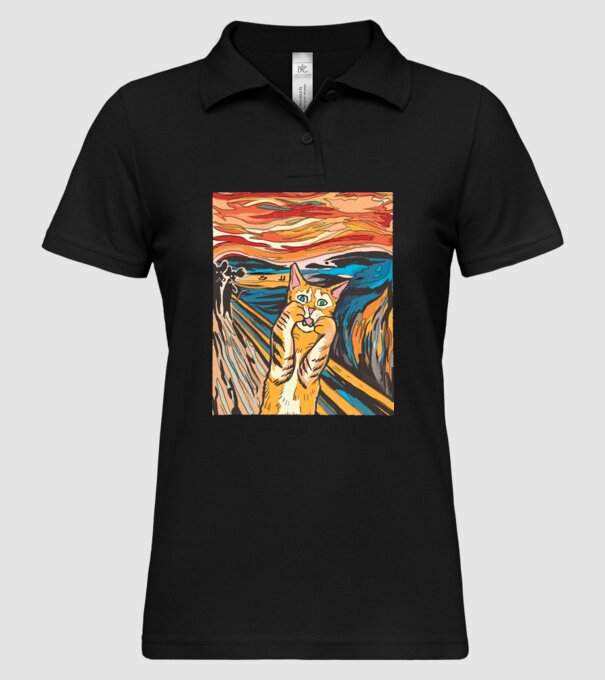 pictură Parodie Pisică model negru pe tricou