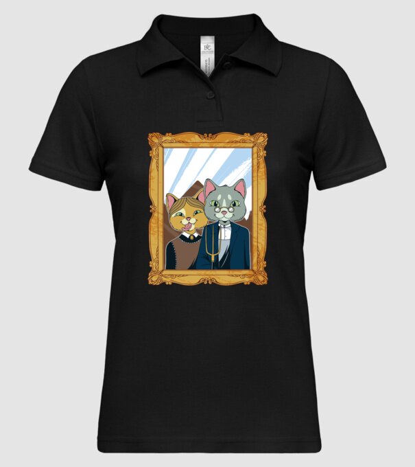 Portret Pisică model negru pe tricou