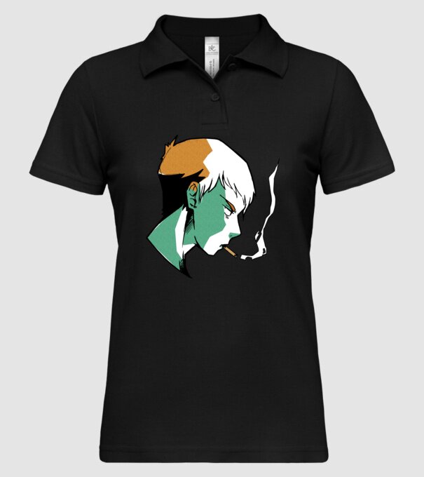 Anime băiat fumător model negru pe tricou