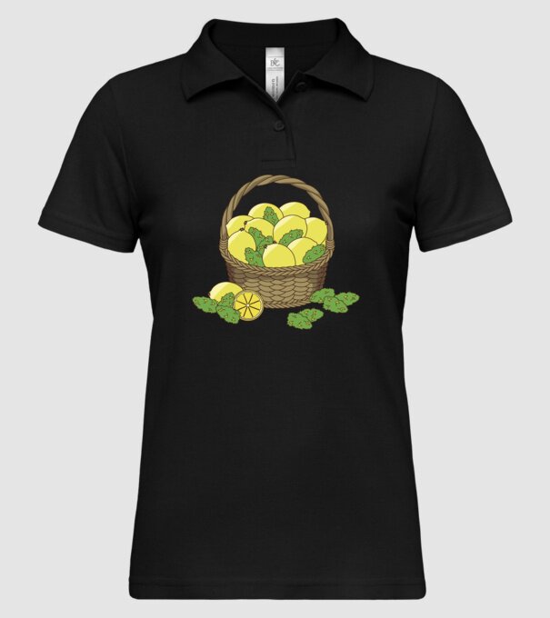 Coș de lămâi model negru pe tricou
