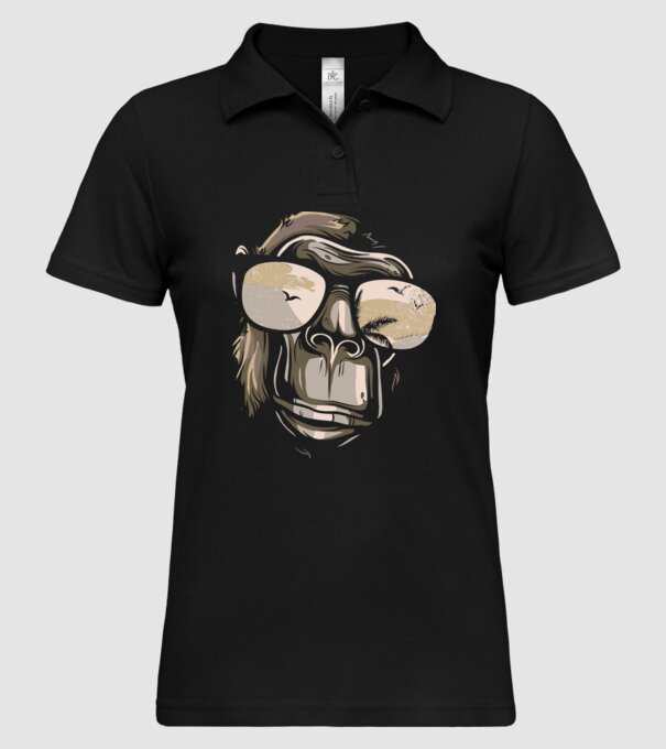 Cool Monkey model negru pe tricou