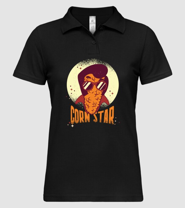 Corn Star - Porumb cu freză Elvis model negru pe tricou