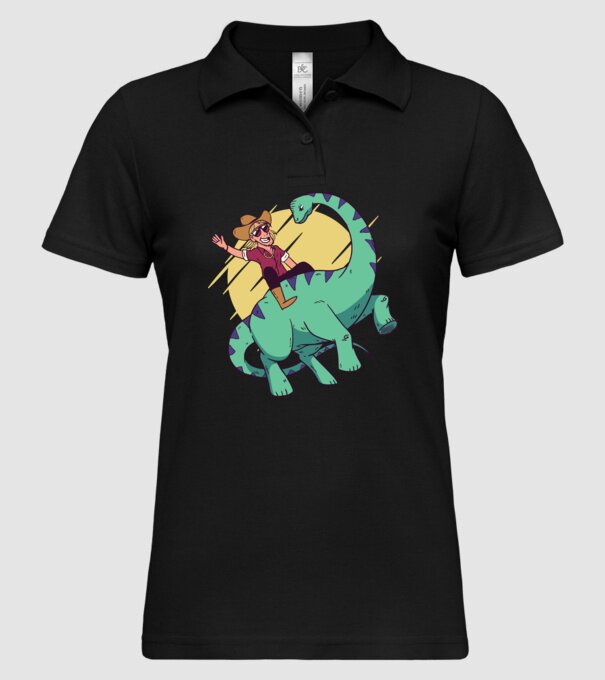Dinozaur Cowboy model negru pe tricou