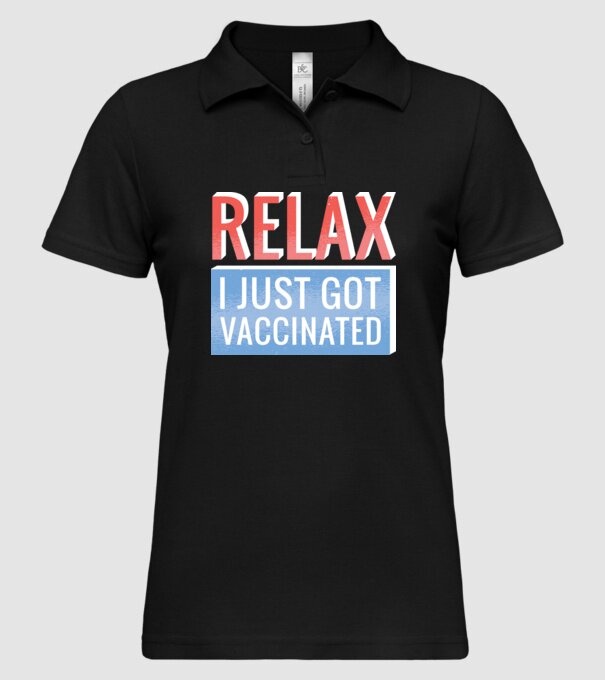 Fii calm, sunt vaccinat model negru pe tricou